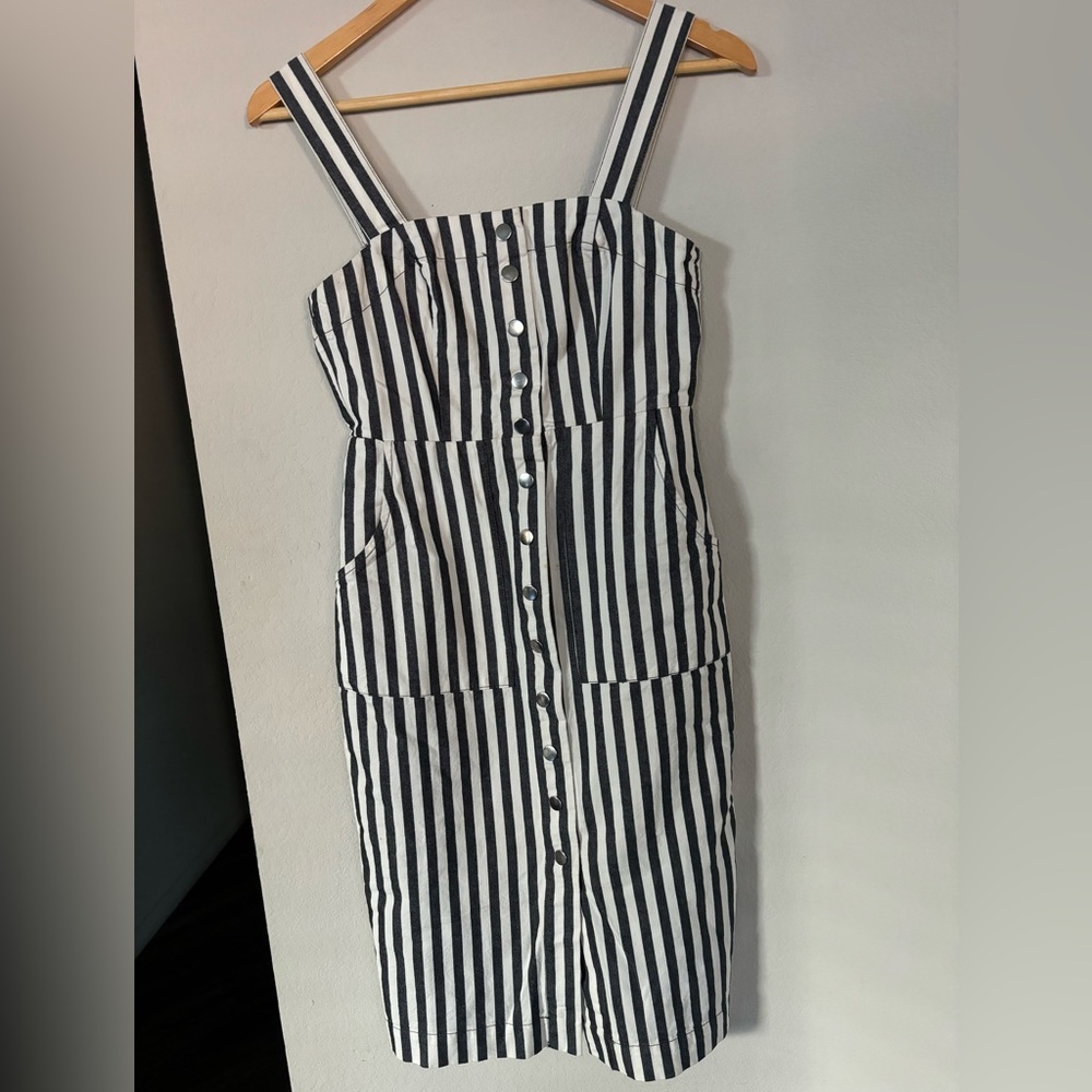 Striped knee length dress